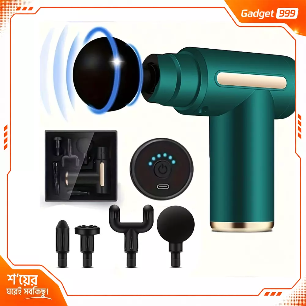 পোর্টেবল মিনি ম্যাসাজ গান SL720 (সবুজ রঙ) – পেশীর ব্যথানাশক ডিপ টিস্যু ম্যাসাজার