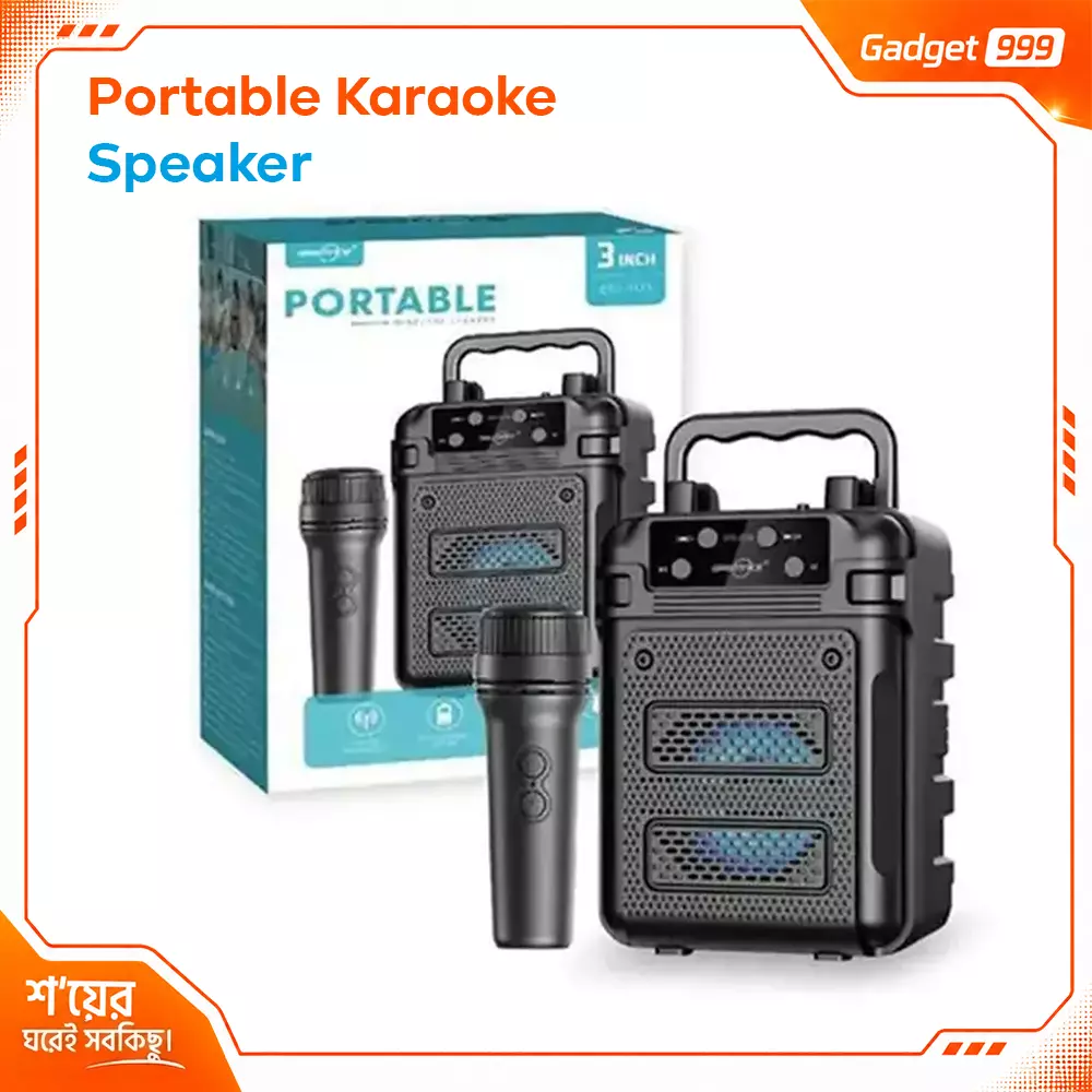 GTS-2333 পোর্টেবল ব্লুটুথ Karaoke স্পিকার সাথে ওয়ারলেস মাইক্রোফোন