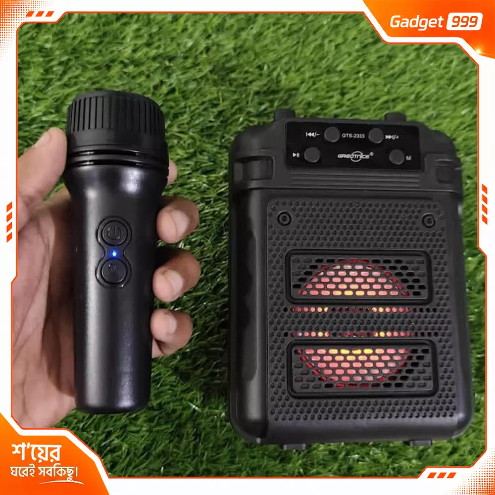 GTS-2333 পোর্টেবল ব্লুটুথ Karaoke স্পিকার সাথে ওয়ারলেস মাইক্রোফোন