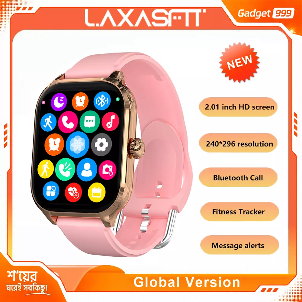 LAXASFIT S9 Pro ব্লুটুথ কলিং স্মার্টওয়াচ-HD টাচ ডিসপ্লে ও ফিটনেস ট্র্যাকার