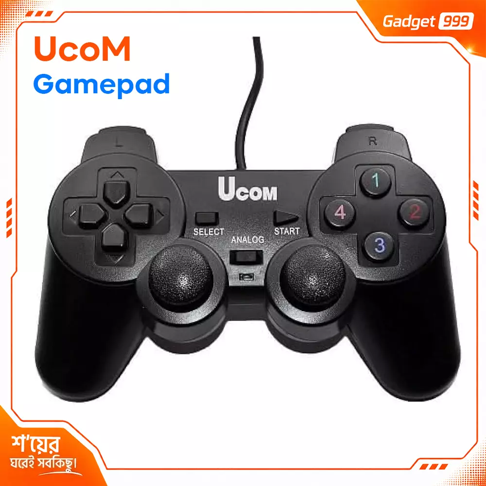 UCOM Dual Shock PC Joypad Wired USB Gaming Controller Black