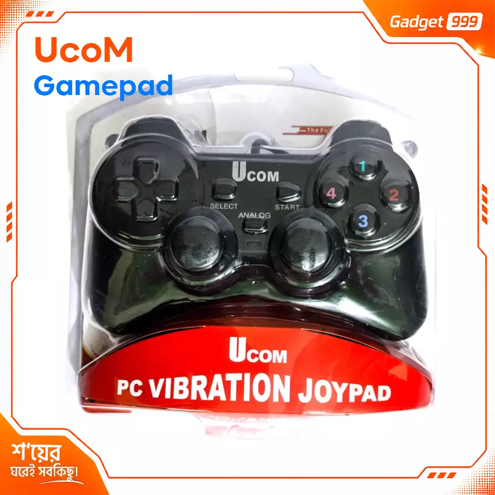 UCOM Dual Shock PC Joypad Wired USB Gaming Controller Black