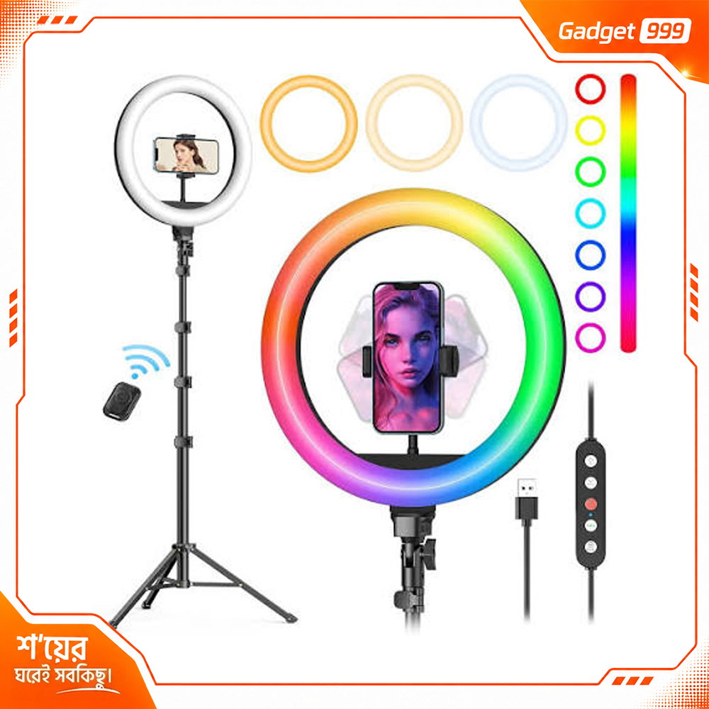 10inch Ring Light with Adjustable Metal Tripod 5.2ft for Vloging and Photography