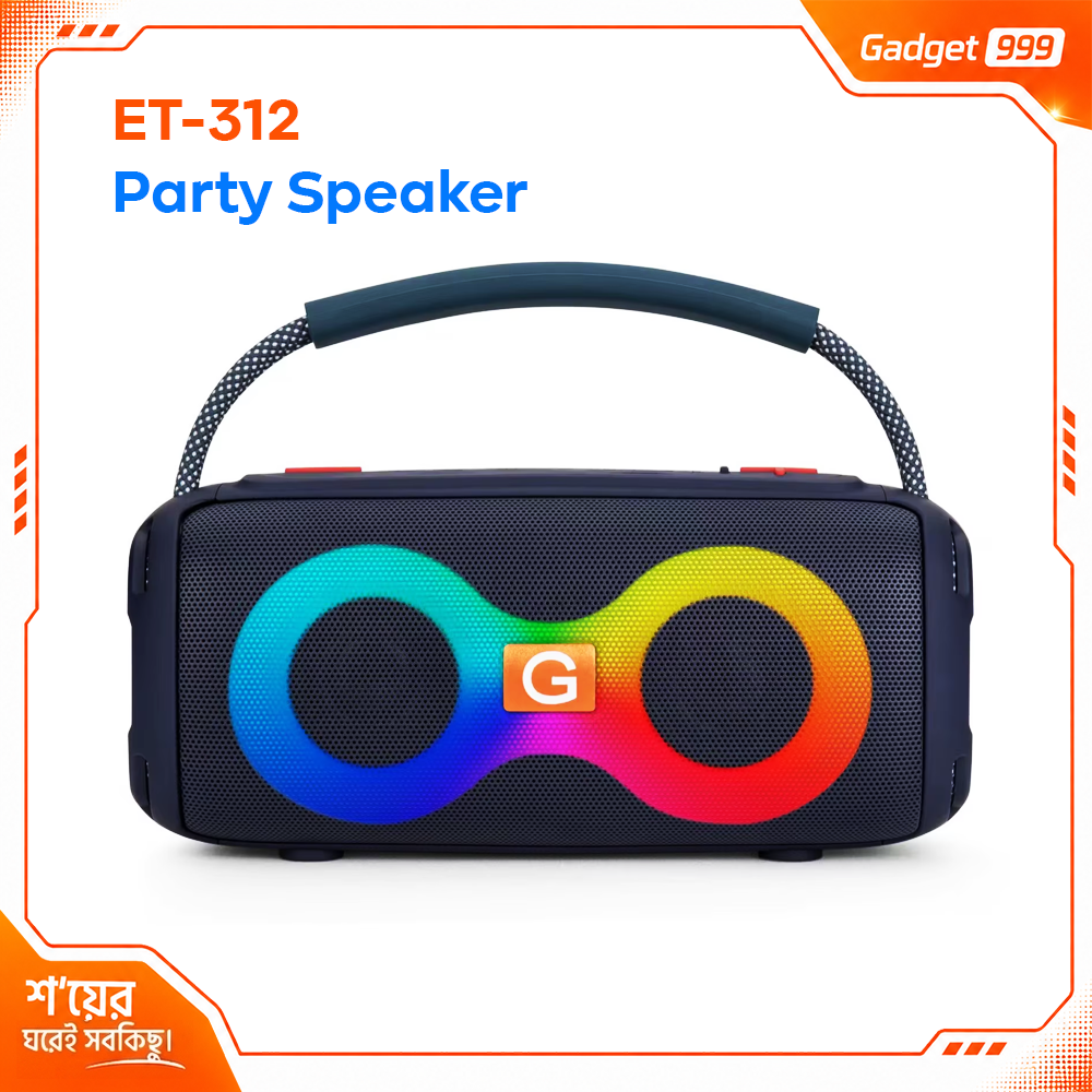 ET-312 RGB Party Speaker Double Horn Mini Portable Bluetooth Speaker | ET-312 আরজিবি পার্টি স্পিকার ডাবল হর্ন ব্লুটুথ স্পিকার