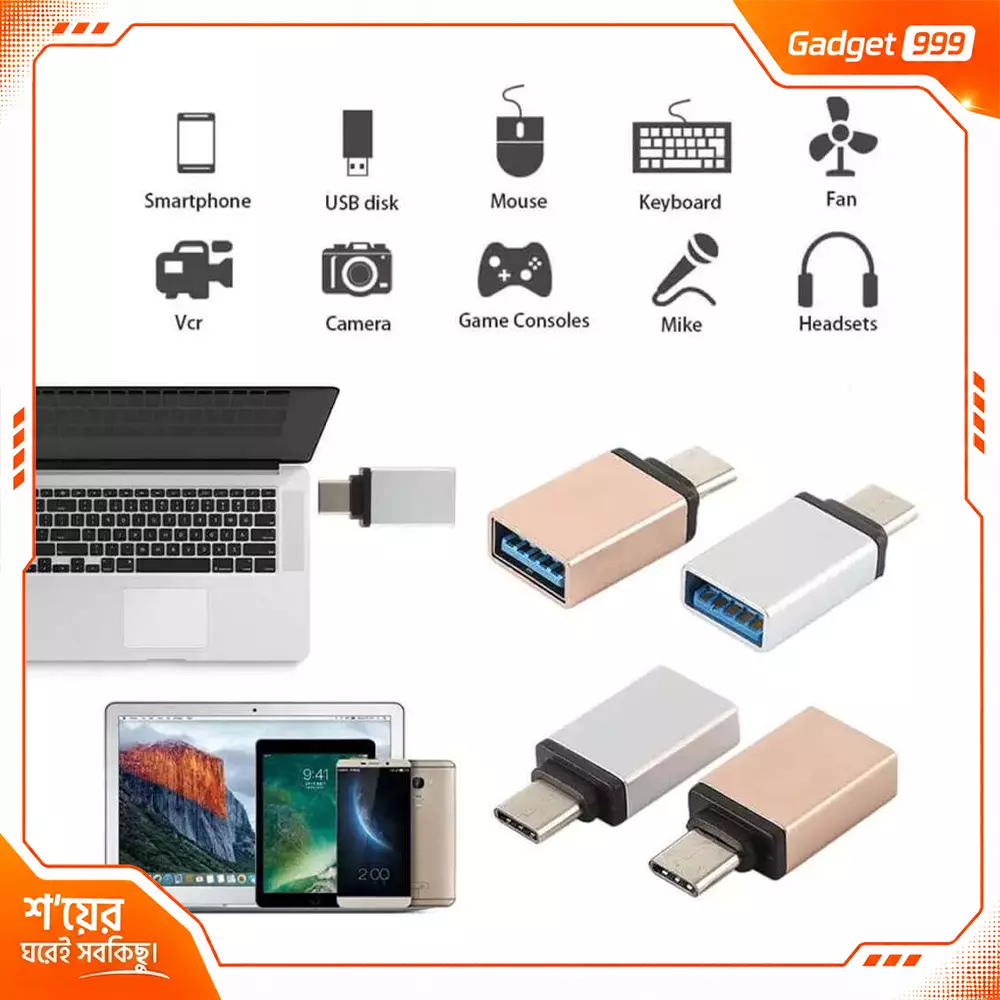 Remax Type-C to USB OTG Converter Metal Body 1Pc