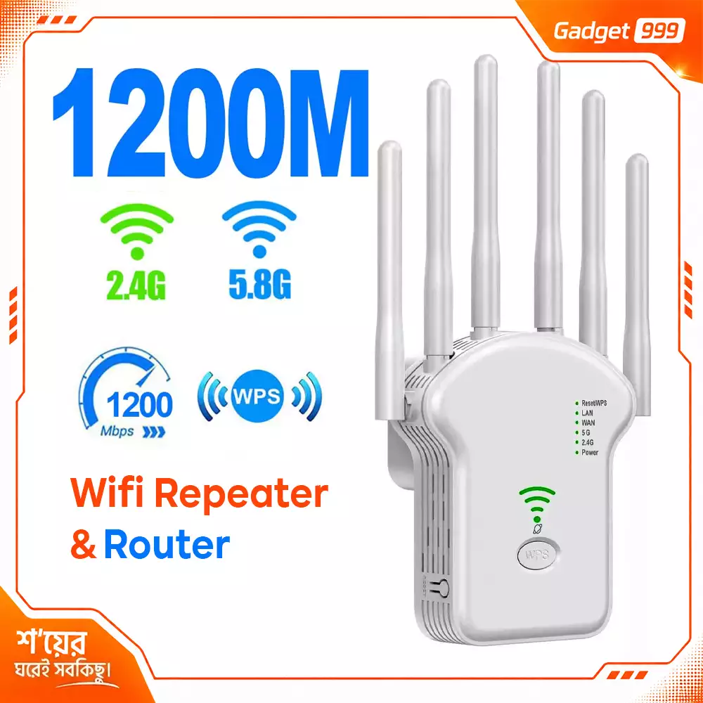 3 in 1 WiFi Range Extender Repeater Router with 6 Antenna